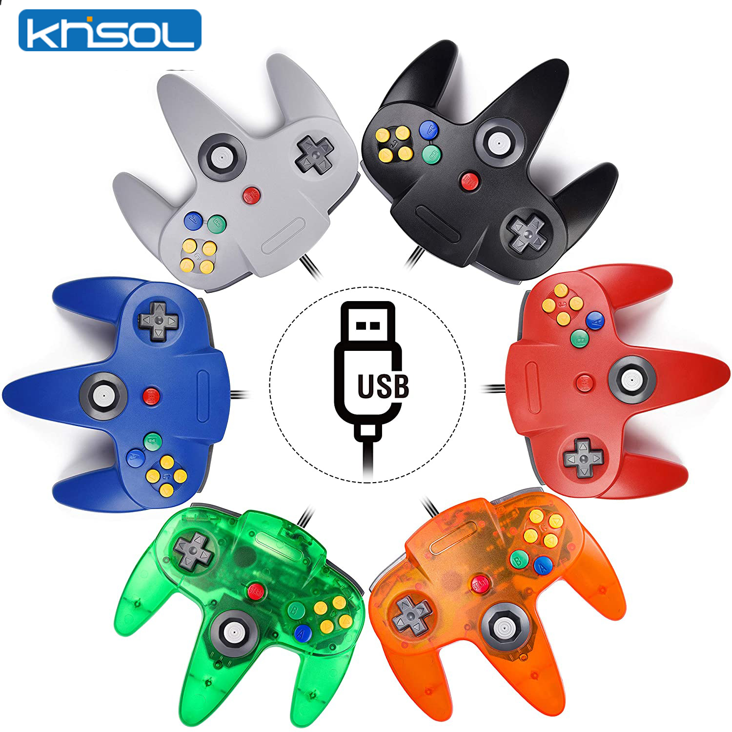 Retro Gaming Os - Kontroler N64 Klasyczny przewodowy zdalny gamepad