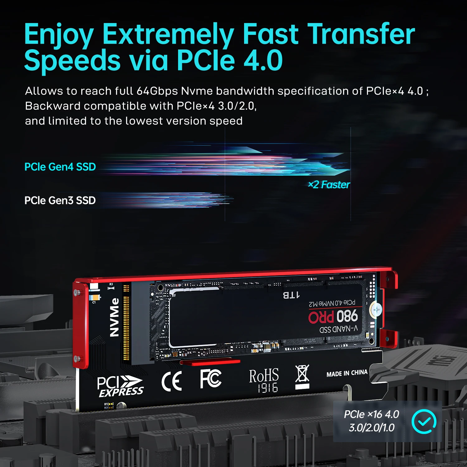 Adapter JEYI M.2 NVME na PCIe  – Samsung Ssd 980 Pro recenzja i cena
